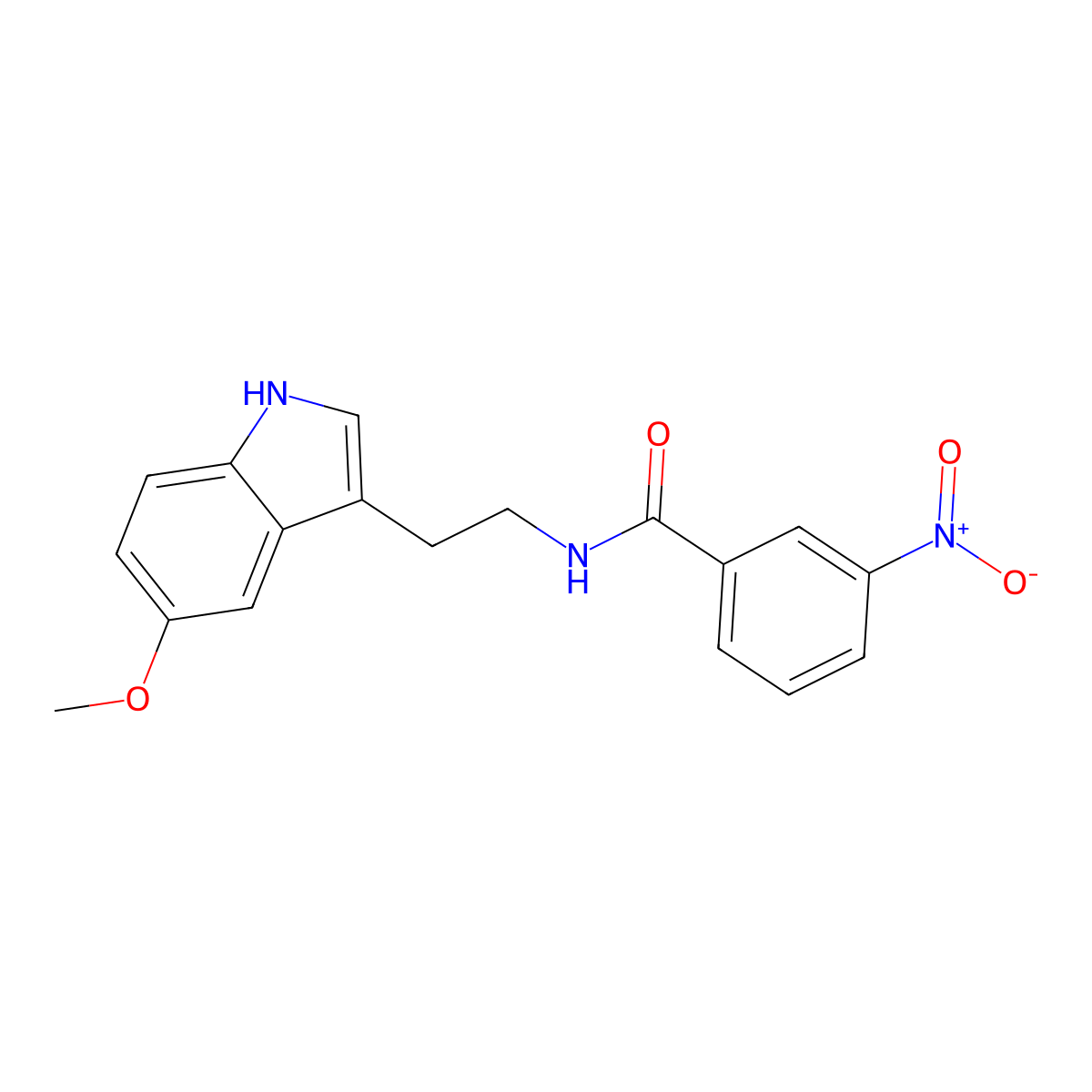 N-[2-(5-methoxy-1H-indol-3-yl)ethyl]-3-nitrobenzamide molecular structure, CAS 838879-91-7