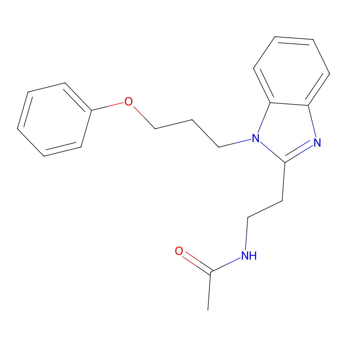 N-[2-[1-(3-phenoxypropyl)benzimidazol-2-yl]ethyl]acetamide molecular structure, CAS 838880-08-3