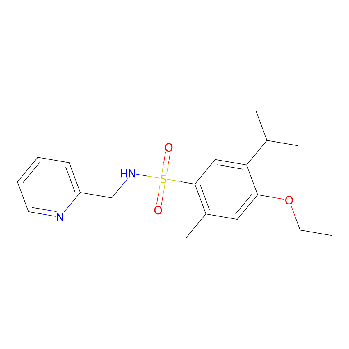 {[4-Ethoxy-2-methyl-5-(methylethyl)phenyl]sulfonyl}(2-pyridylmethyl)amine molecular structure, CAS 838880-11-8