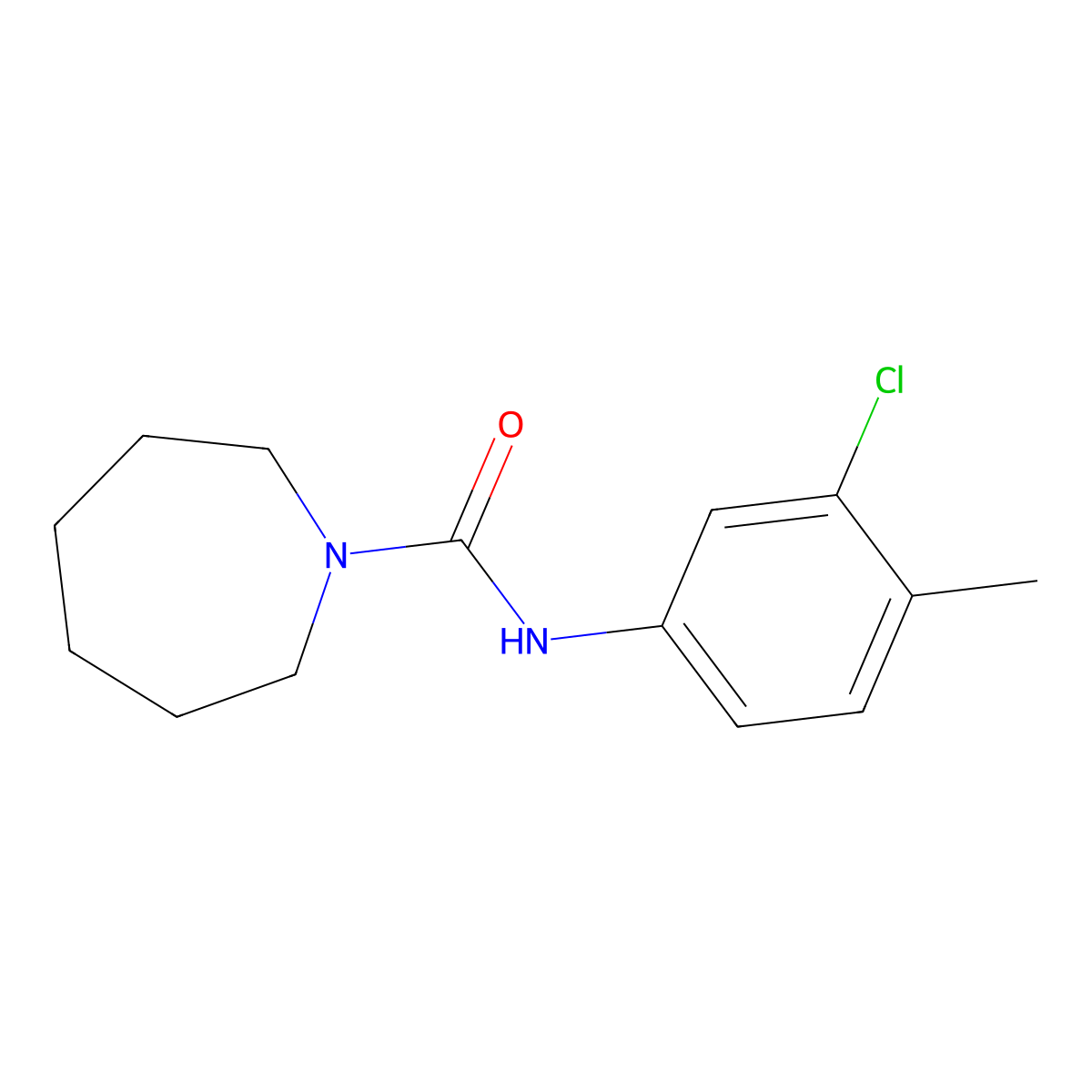 N-(3-Chloro-4-methylphenyl)-1-azepanecarboxamide molecular structure, CAS 838880-12-9