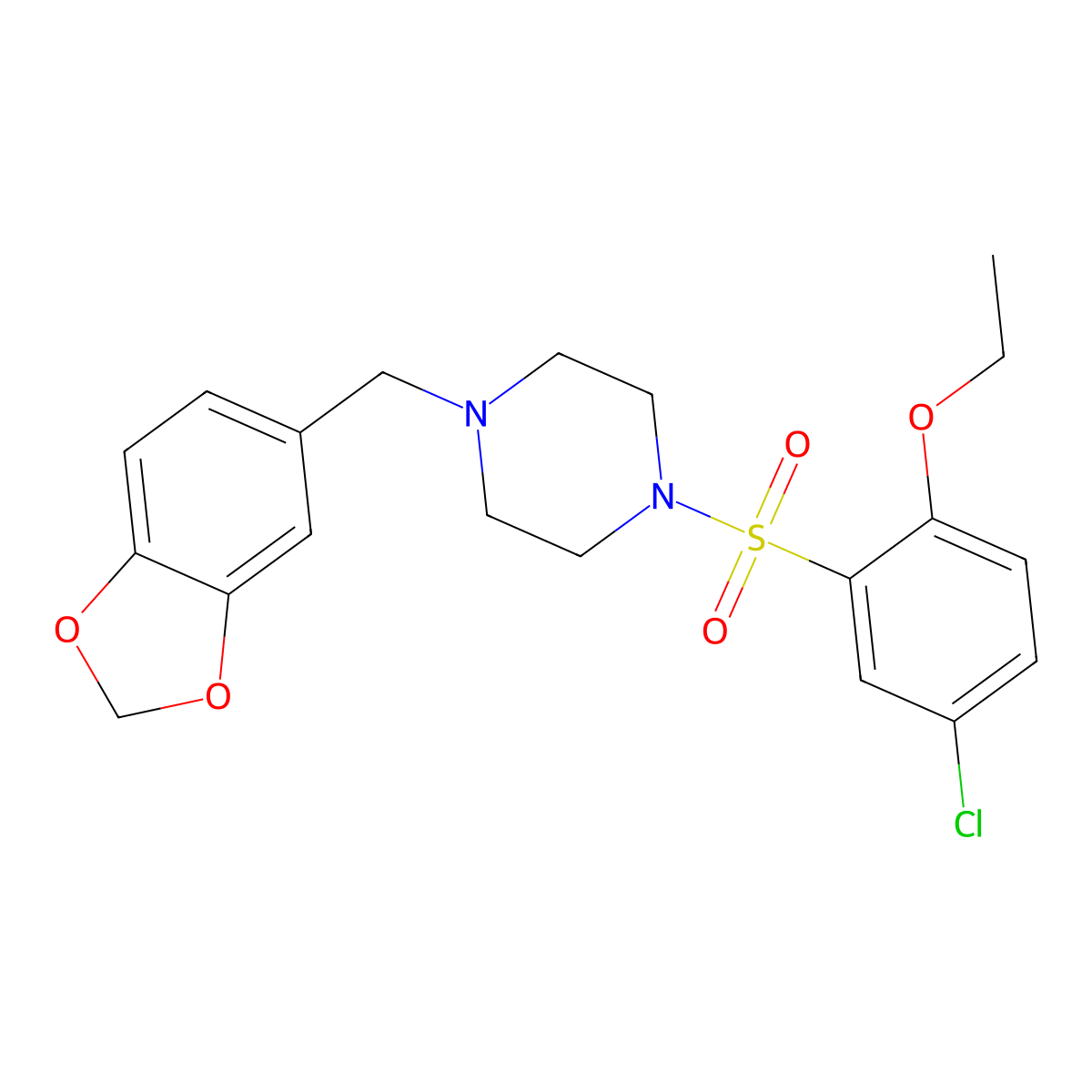 1-(1,3-Benzodioxol-5-ylmethyl)-4-[(5-chloro-2-ethoxyphenyl)sulfonyl]piperazine molecular structure, CAS 838880-72-1