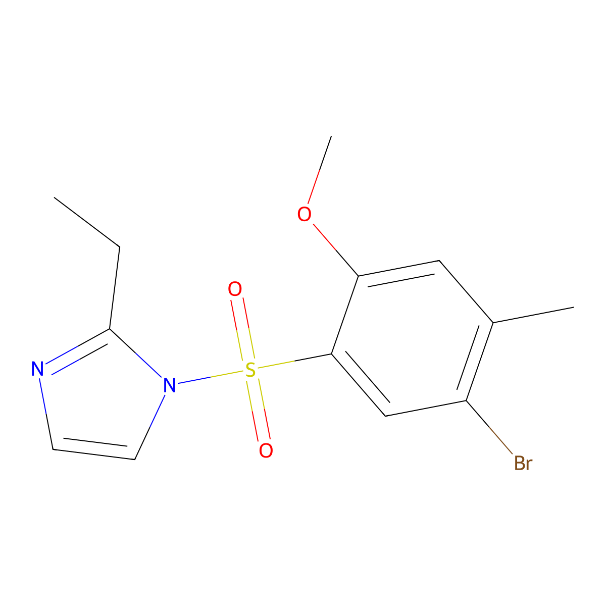 1-[(5-bromo-2-methoxy-4-methylphenyl)sulfonyl]-2-ethyl-1H-imidazole molecular structure, CAS 838880-76-5