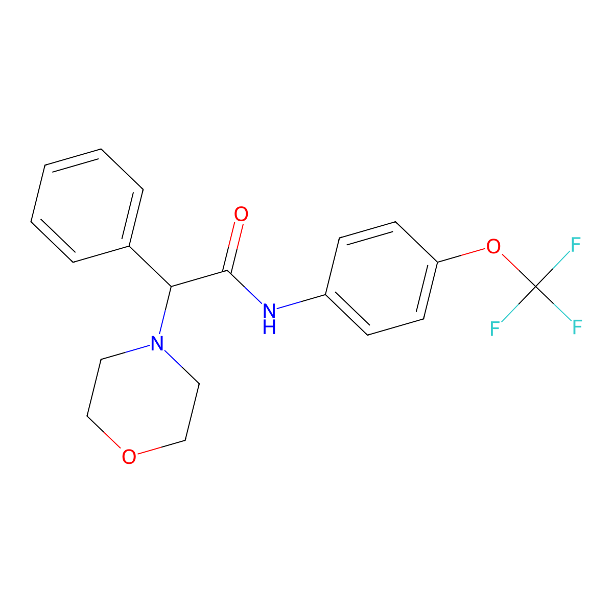 2-morpholin-4-yl-2-phenyl-N-[4-(trifluoromethoxy)phenyl]acetamide molecular structure, CAS 838880-89-0