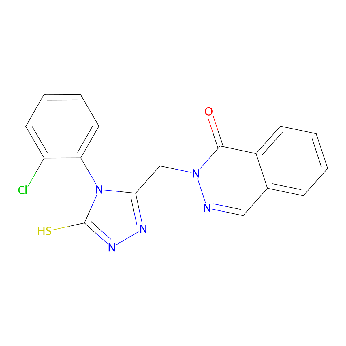 2-[[4-(2-chlorophenyl)-5-sulfanylidene-1H-1,2,4-triazol-3-yl]methyl]-1-phthalazinone molecular structure, CAS 838880-94-7