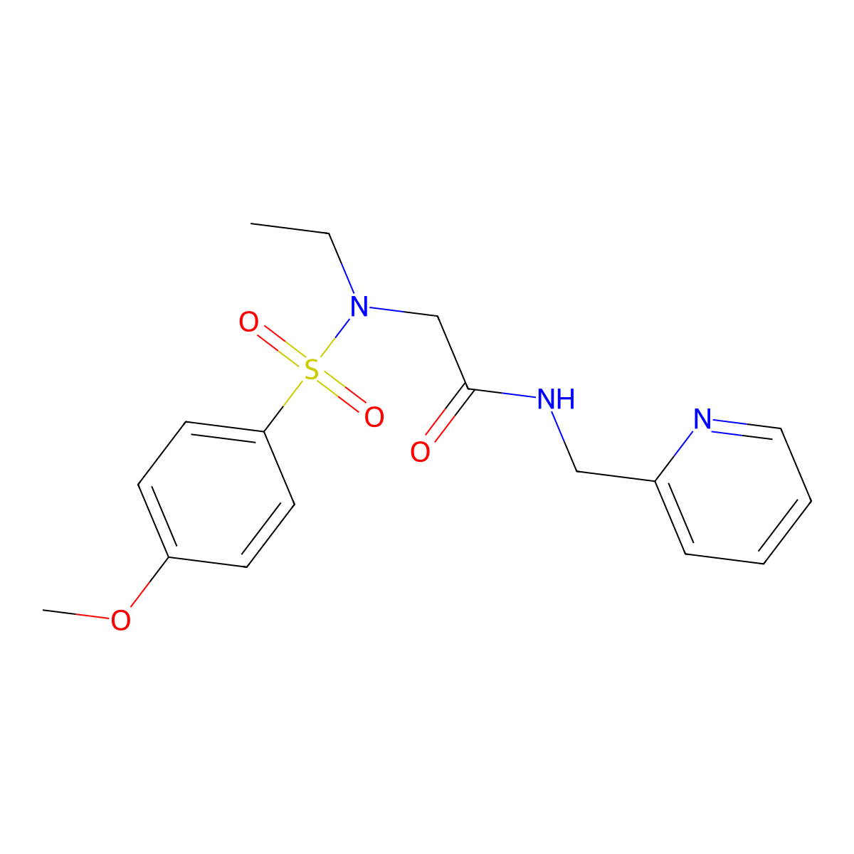 2-[ethyl-(4-methoxyphenyl)sulfonylamino]-N-(pyridin-2-ylmethyl)acetamide molecular structure, CAS 838881-07-5