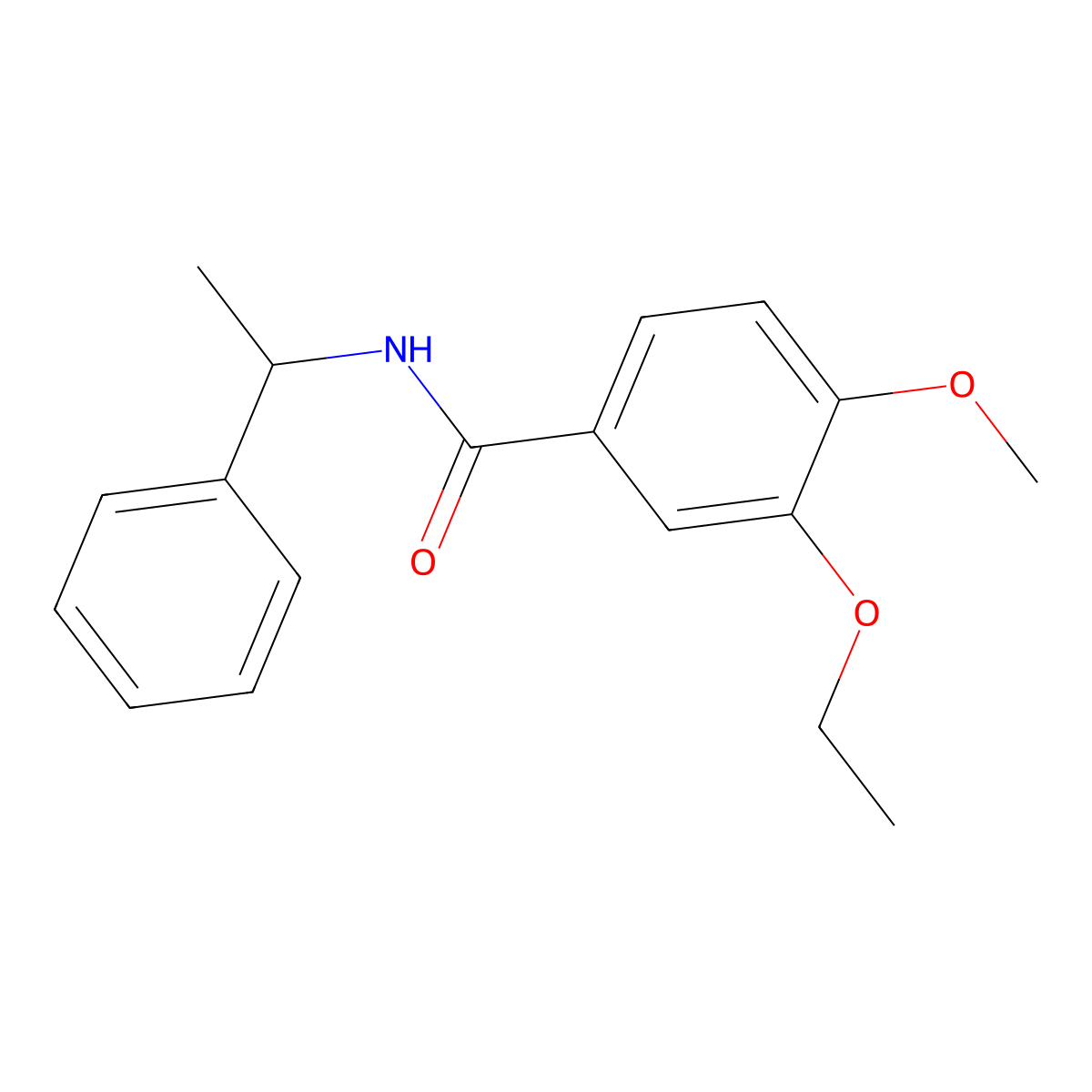 3-ethoxy-4-methoxy-N-(1-phenylethyl)benzamide molecular structure, CAS 838881-25-7