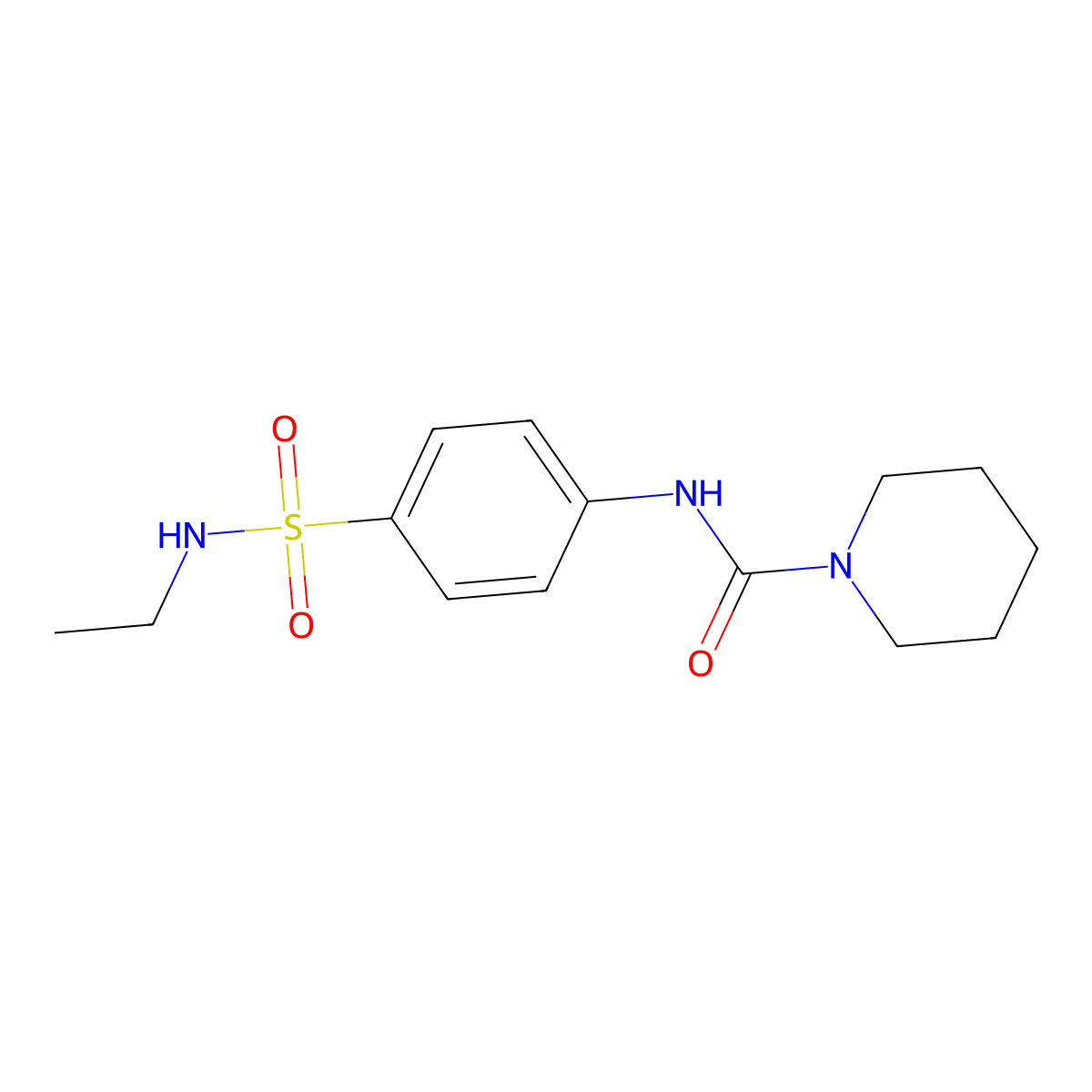 N-[4-(ethylsulfamoyl)phenyl]piperidine-1-carboxamide molecular structure, CAS 838881-55-3