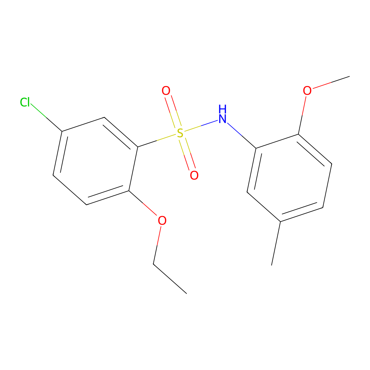 5-chloro-2-ethoxy-N-(2-methoxy-5-methylphenyl)benzenesulfonamide molecular structure, CAS 838881-63-3