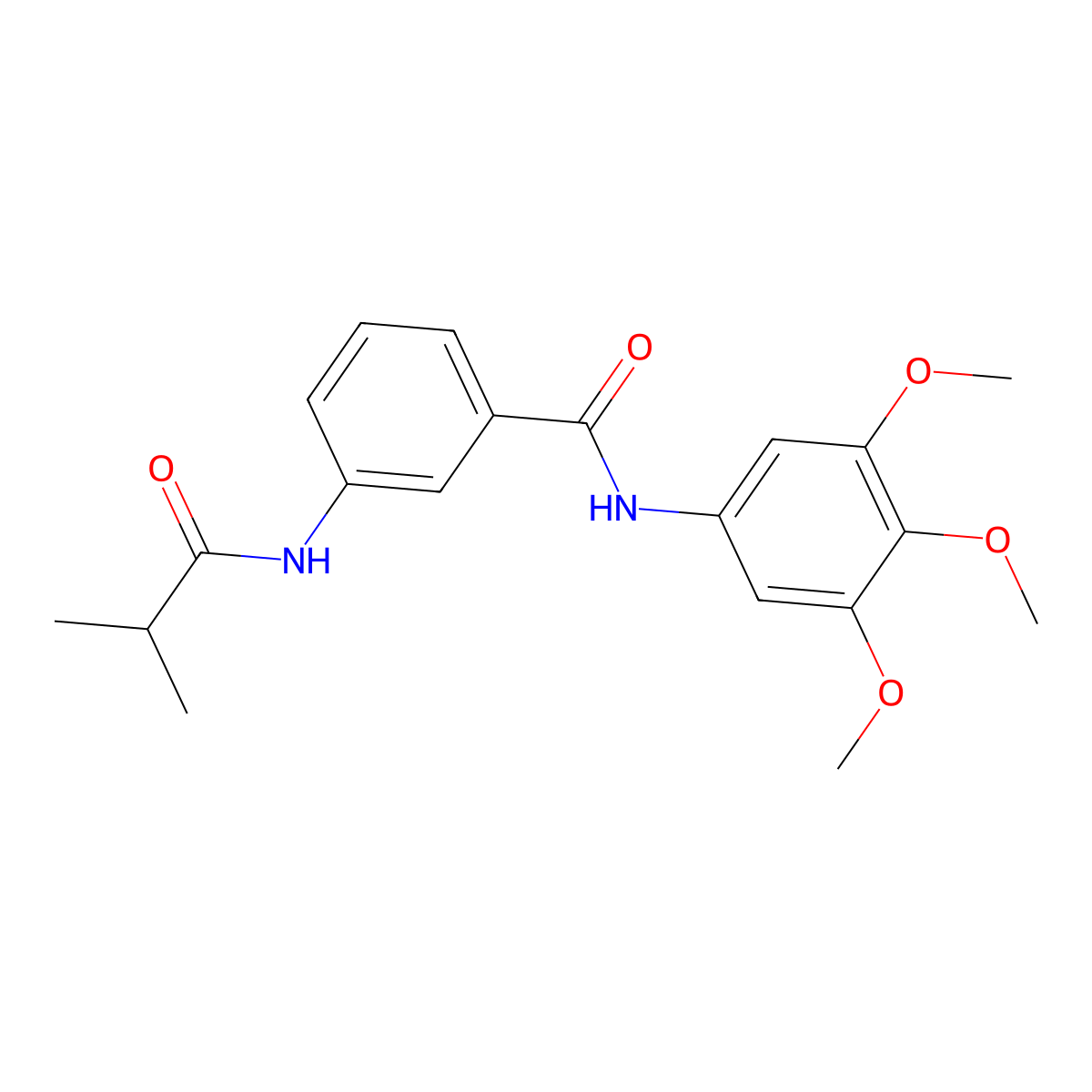3-(2-methylpropanoylamino)-N-(3,4,5-trimethoxyphenyl)benzamide molecular structure, CAS 838881-71-3