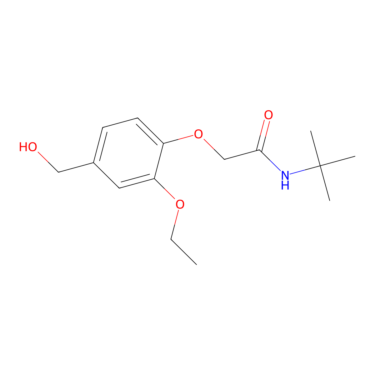 N-tert-butyl-2-[2-ethoxy-4-(hydroxymethyl)phenoxy]acetamide molecular structure, CAS 838881-82-6
