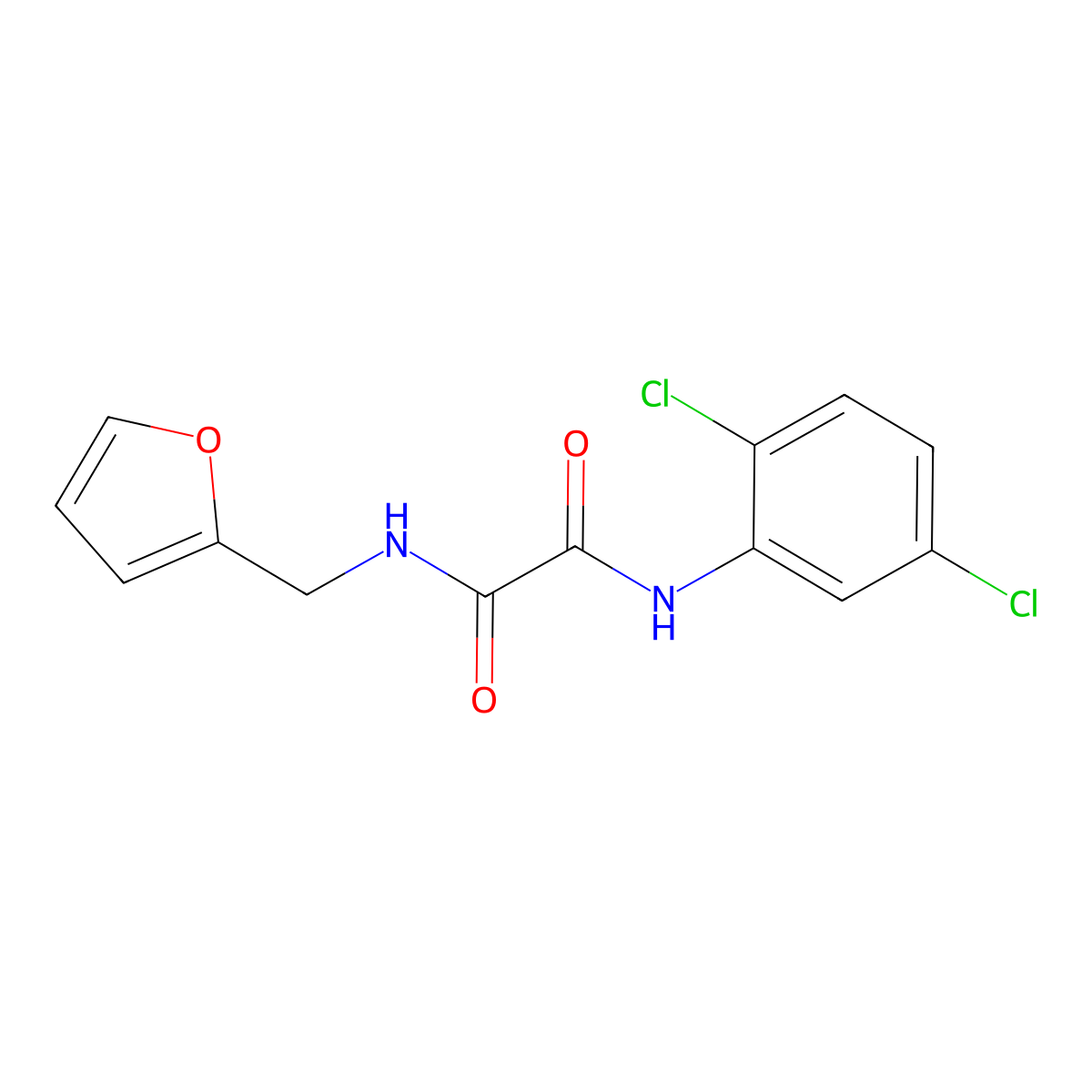 N'-(2,5-dichlorophenyl)-N-(furan-2-ylmethyl)oxamide molecular structure, CAS 838881-99-5