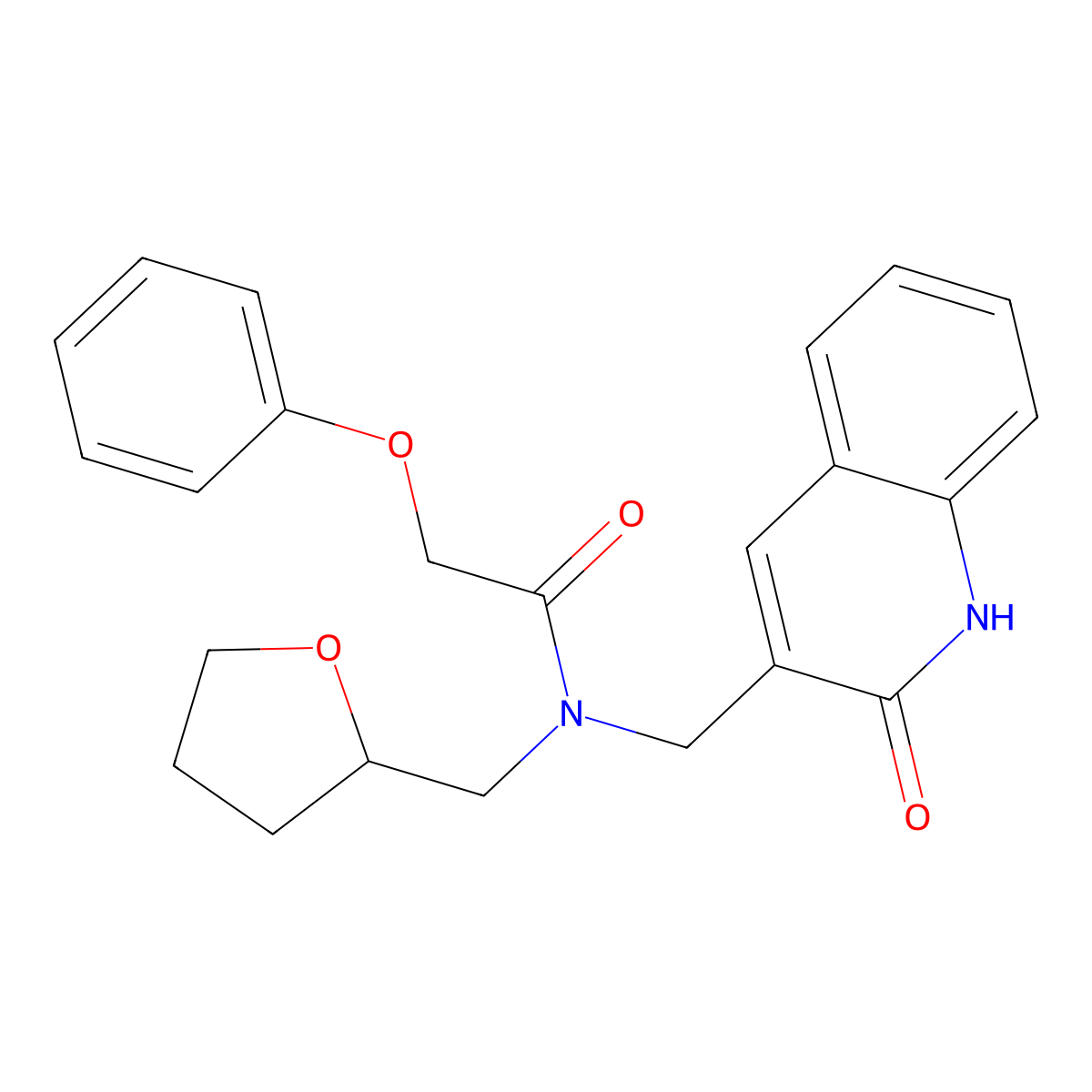 N-(oxolan-2-ylmethyl)-N-[(2-oxo-1H-quinolin-3-yl)methyl]-2-phenoxyacetamide molecular structure, CAS 838882-02-3