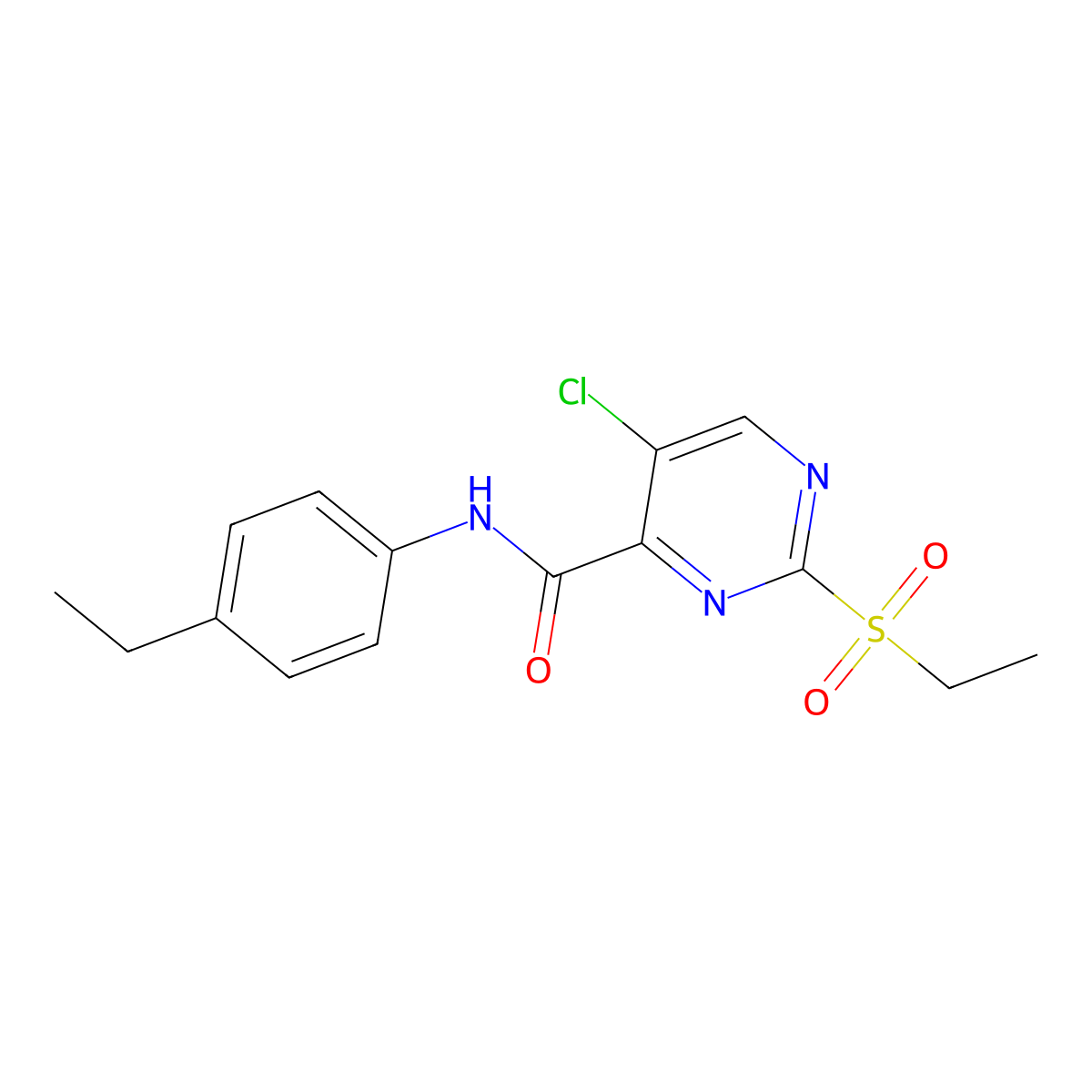 5-chloro-N-(4-ethylphenyl)-2-ethylsulfonylpyrimidine-4-carboxamide molecular structure, CAS 838882-04-5