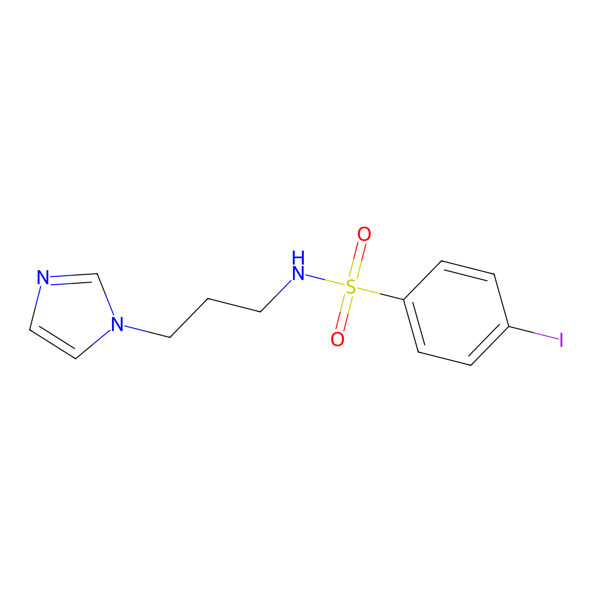 N-(3-imidazol-1-ylpropyl)-4-iodobenzenesulfonamide molecular structure, CAS 838882-47-6