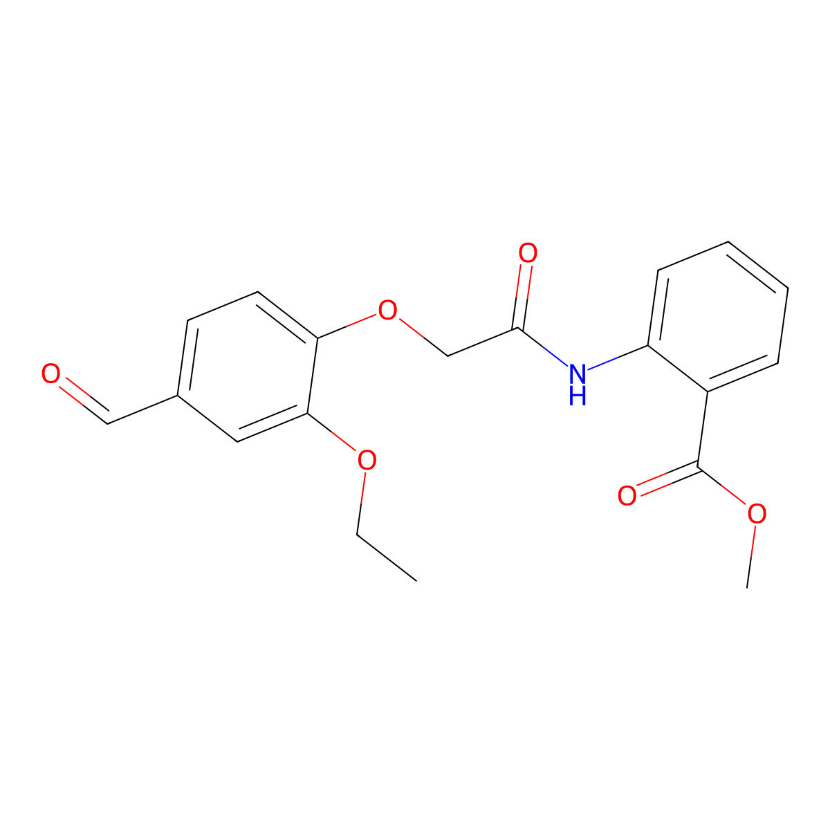 Methyl 2-{[(2-ethoxy-4-formylphenoxy)acetyl]amino}benzoate molecular structure, CAS 838882-52-3
