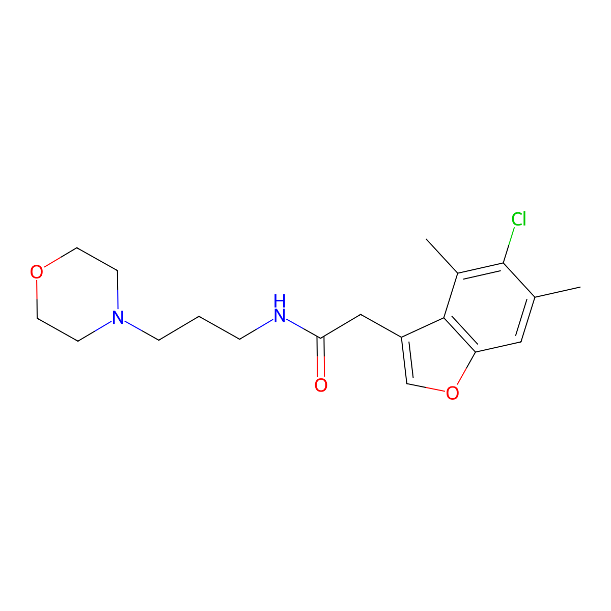 2-(5-chloro-4,6-dimethyl-1-benzofuran-3-yl)-N-(3-morpholin-4-ylpropyl)acetamide molecular structure, CAS 838882-70-5