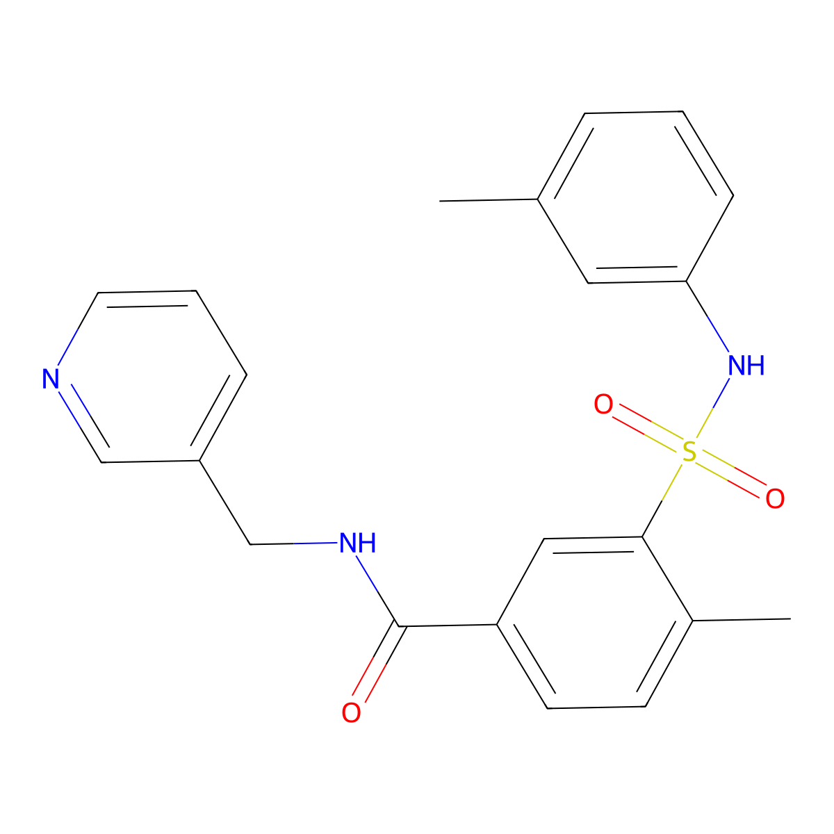 4-methyl-3-[(3-methylphenyl)sulfamoyl]-N-(pyridin-3-ylmethyl)benzamide molecular structure, CAS 838882-80-7