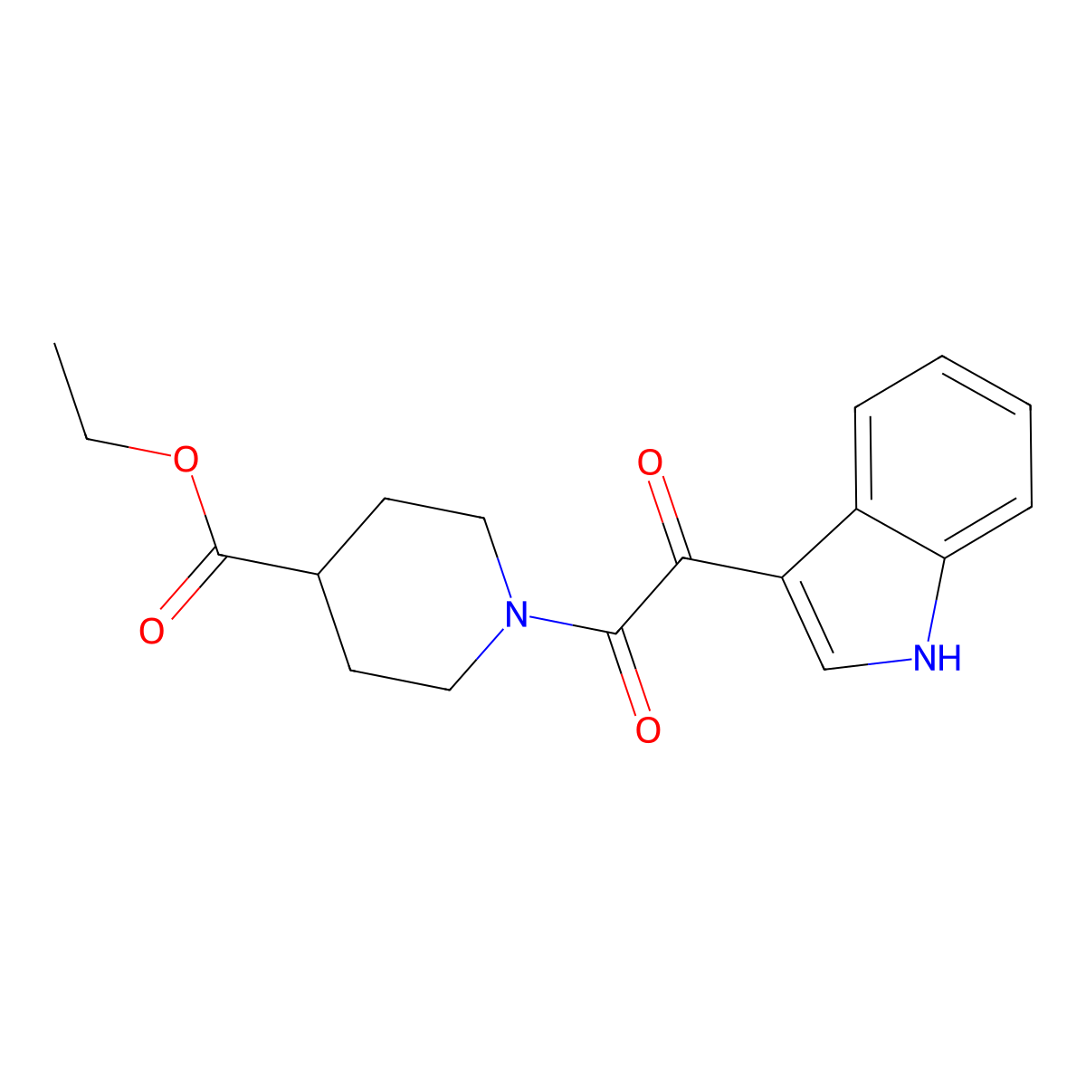 ethyl 1-[2-(1H-indol-3-yl)-2-oxoacetyl]piperidine-4-carboxylate molecular structure, CAS 838882-82-9