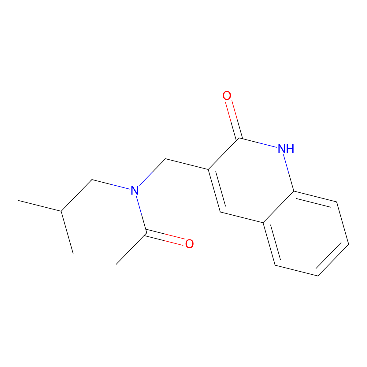 N-(2-methylpropyl)-N-[(2-oxo-1H-quinolin-3-yl)methyl]acetamide molecular structure, CAS 838882-90-9