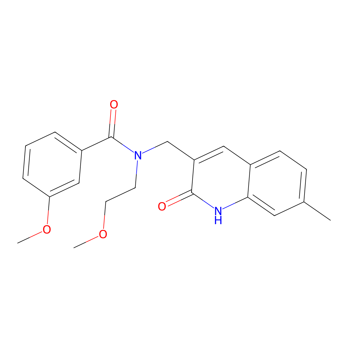 3-methoxy-N-(2-methoxyethyl)-N-[(7-methyl-2-oxo-1H-quinolin-3-yl)methyl]benzamide molecular structure, CAS 838882-93-2