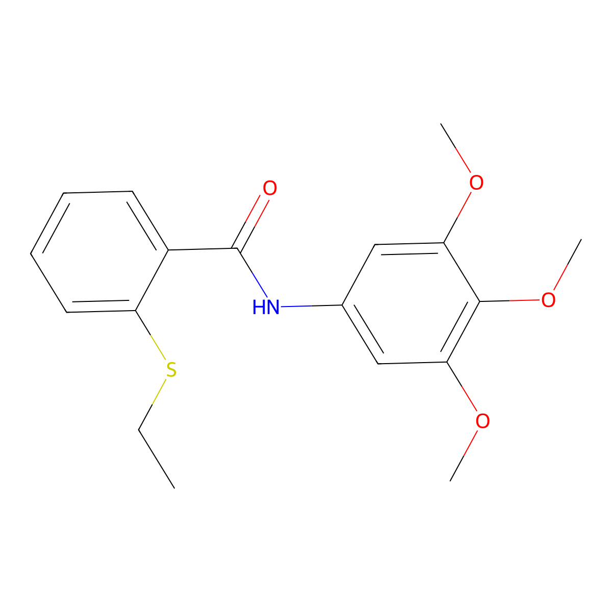 2-ethylsulfanyl-N-(3,4,5-trimethoxyphenyl)benzamide molecular structure, CAS 838883-16-2