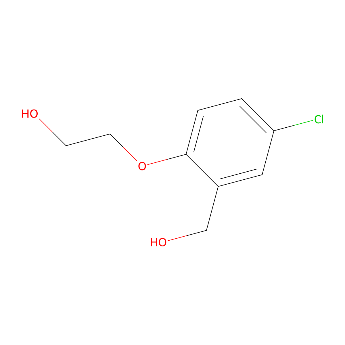 2-[4-Chloro-2-(hydroxymethyl)phenoxy]ethanol molecular structure, CAS 838883-35-5