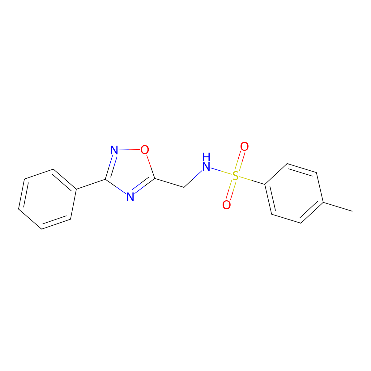 4-methyl-N-[(3-phenyl-1,2,4-oxadiazol-5-yl)methyl]benzenesulfonamide molecular structure, CAS 838883-50-4