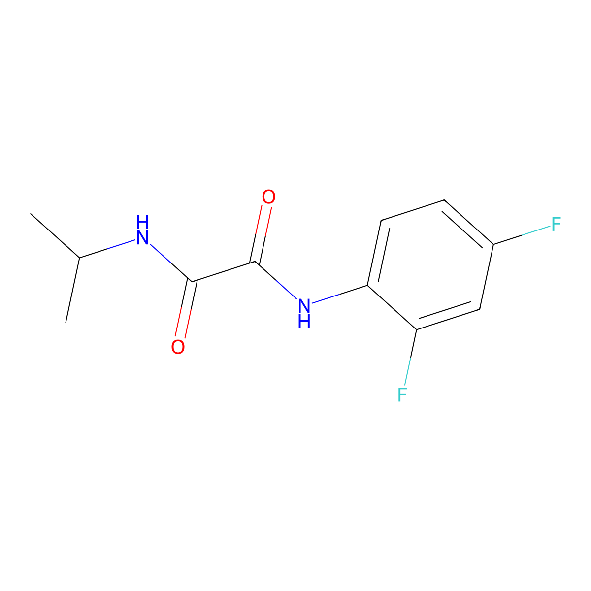 N1-(2,4-difluorophenyl)-N2-isopropyloxalamide molecular structure, CAS 838883-59-3