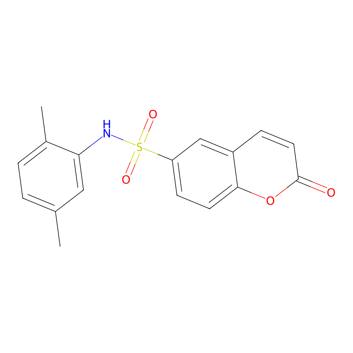 N-(2,5-dimethylphenyl)-2-oxo-2H-chromene-6-sulfonamide molecular structure, CAS 838883-66-2