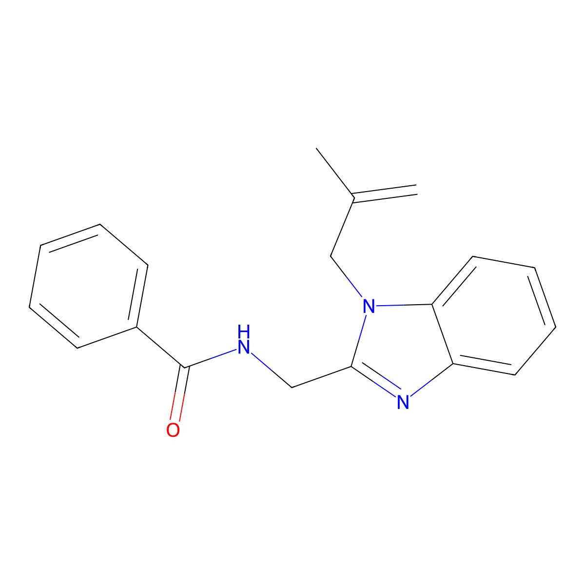 N-[[1-(2-methylprop-2-enyl)benzimidazol-2-yl]methyl]benzamide molecular structure, CAS 838883-70-8