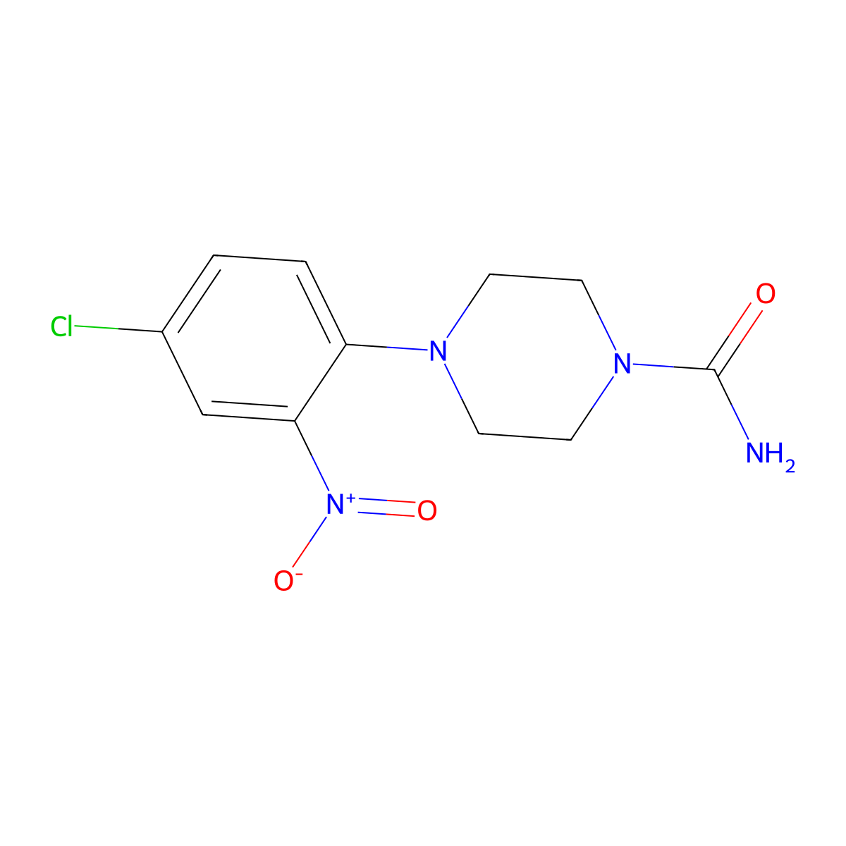4-(4-Chloro-2-nitrophenyl)piperazine-1-carboxamide molecular structure, CAS 838883-71-9