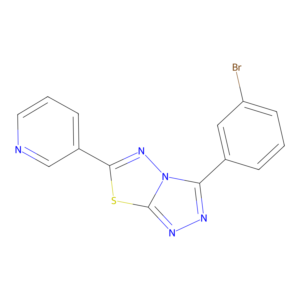 3-(3-Bromophenyl)-6-(3-pyridinyl)[1,2,4]triazolo[3,4-b][1,3,4]thiadiazole molecular structure, CAS 838883-73-1