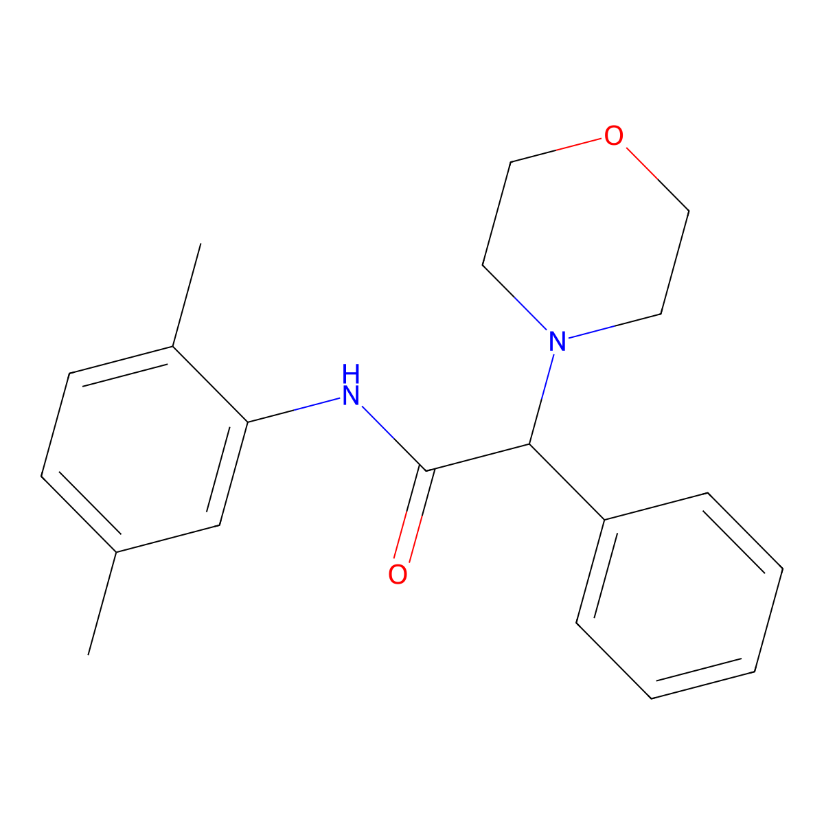 N-(2,5-dimethylphenyl)-2-morpholin-4-yl-2-phenylacetamide molecular structure, CAS 838883-76-4