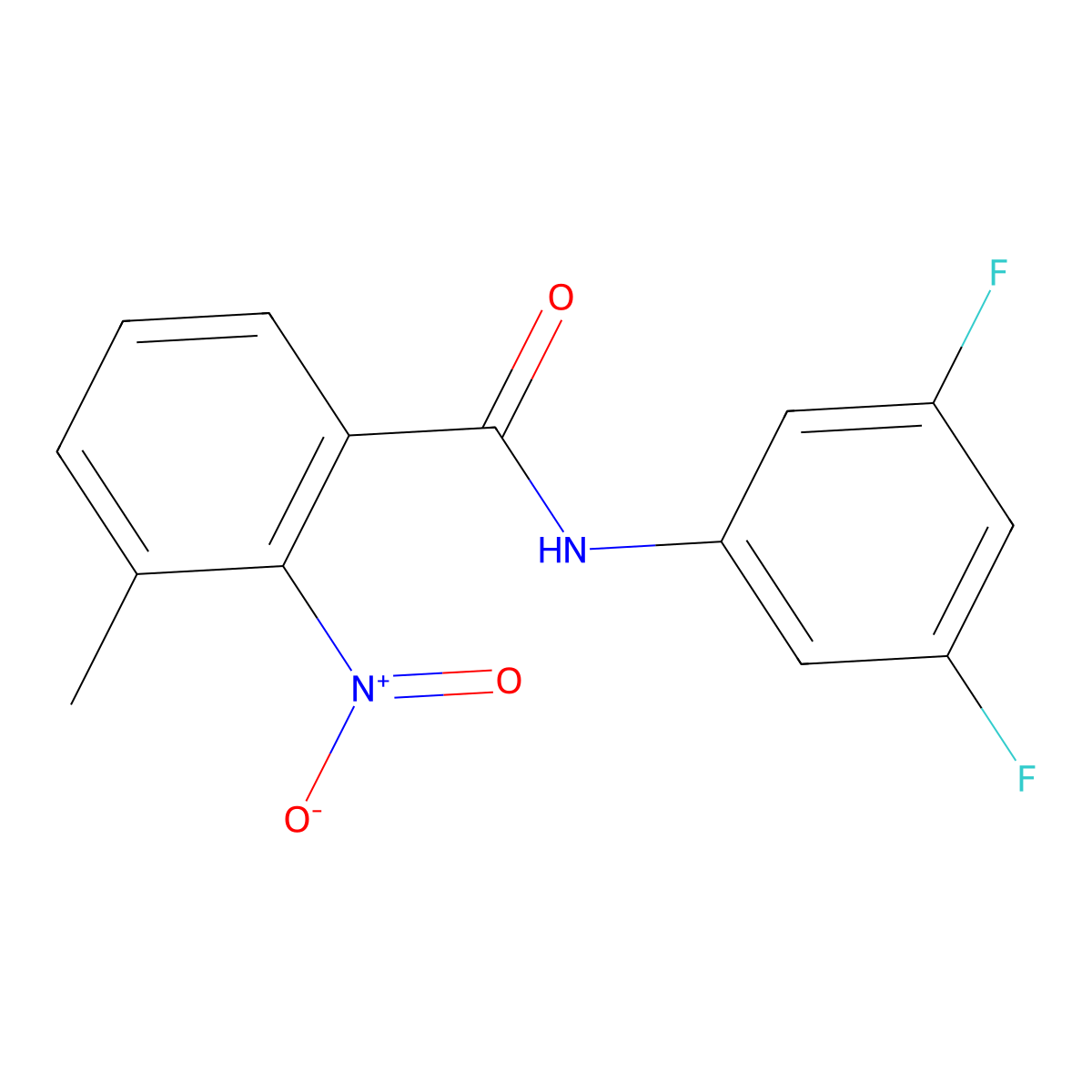 N-(3,5-difluorophenyl)-3-methyl-2-nitrobenzamide molecular structure, CAS 838883-82-2