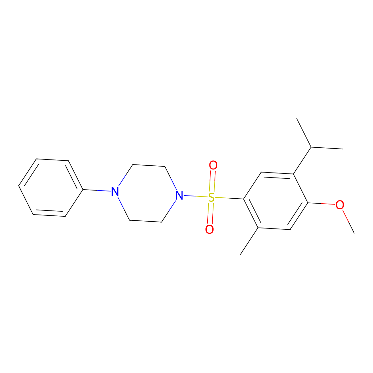 1-[(5-Isopropyl-4-methoxy-2-methylphenyl)sulfonyl]-4-phenylpiperazine molecular structure, CAS 838883-85-5