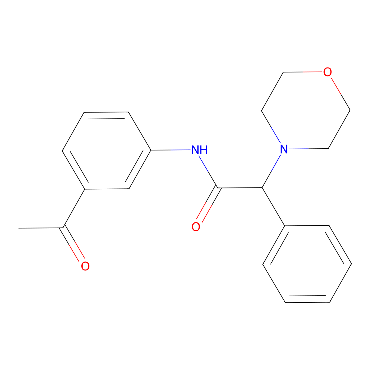 N-(3-acetylphenyl)-2-morpholin-4-yl-2-phenylacetamide molecular structure, CAS 838883-89-9