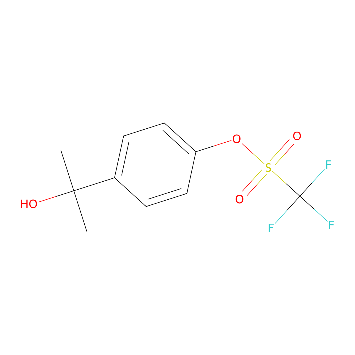 4-(2-Hydroxypropan-2-yl)phenyl trifluoromethanesulfonate molecular structure, CAS 838884-21-2