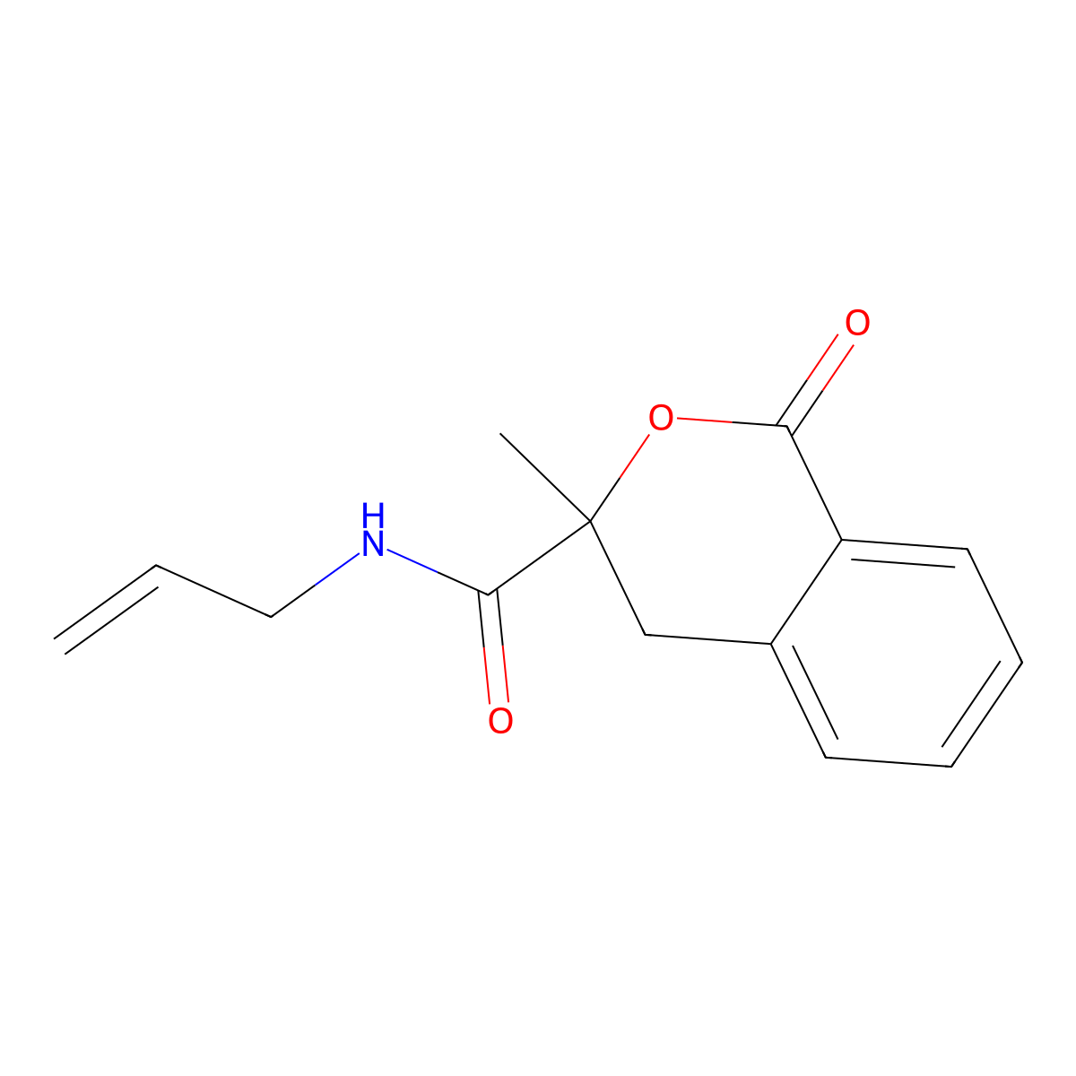 3-methyl-1-oxo-N-prop-2-enyl-4H-isochromene-3-carboxamide molecular structure, CAS 838884-27-8