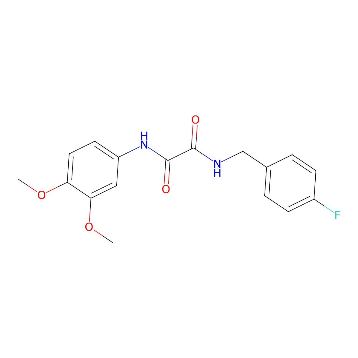N1-(3,4-dimethoxyphenyl)-N2-(4-fluorobenzyl)oxalamide molecular structure, CAS 838884-47-2