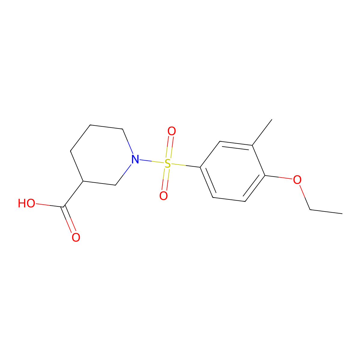 1-[(4-Ethoxy-3-methylphenyl)sulfonyl]piperidine-3-carboxylic acid molecular structure, CAS 838884-49-4