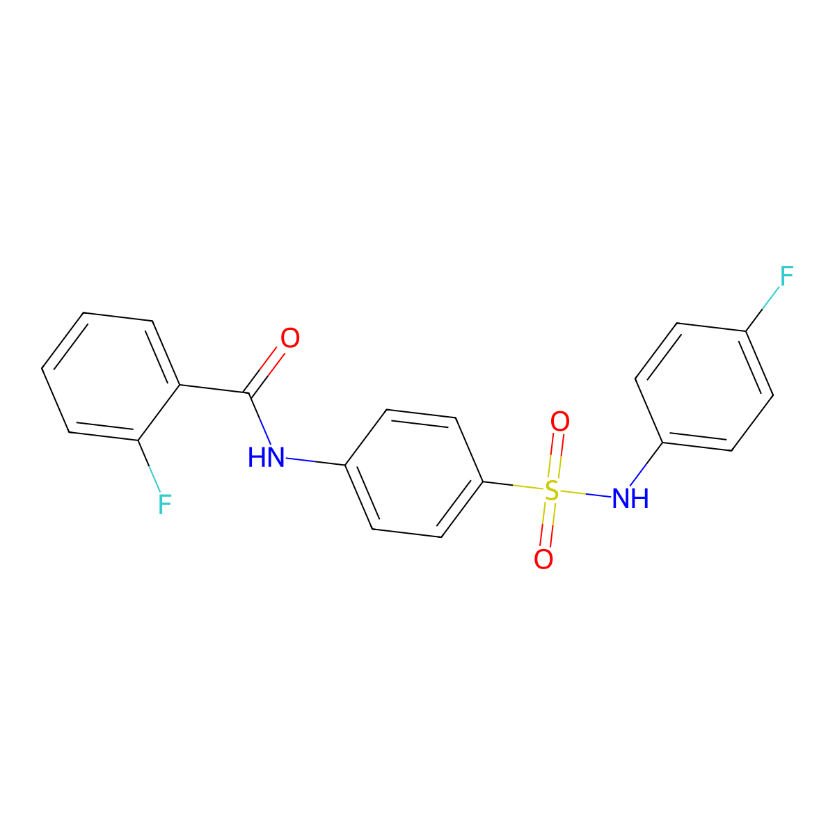 2-fluoro-N-[4-[(4-fluorophenyl)sulfamoyl]phenyl]benzamide molecular structure, CAS 838884-58-5