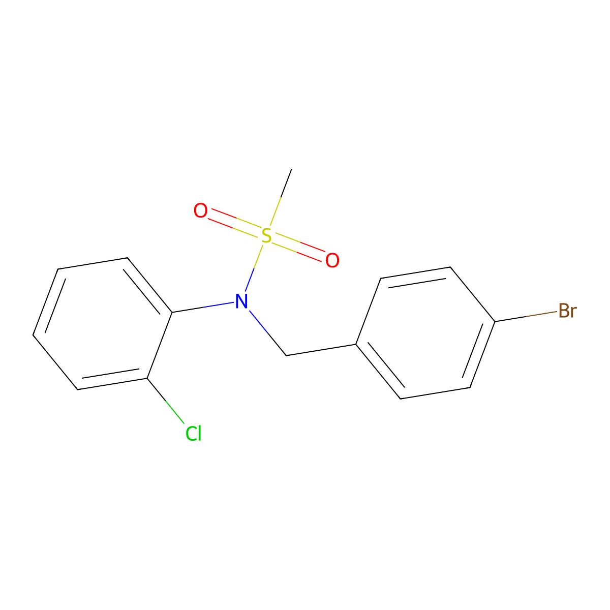 N-[(4-bromophenyl)methyl]-N-(2-chlorophenyl)methanesulfonamide molecular structure, CAS 838884-64-3
