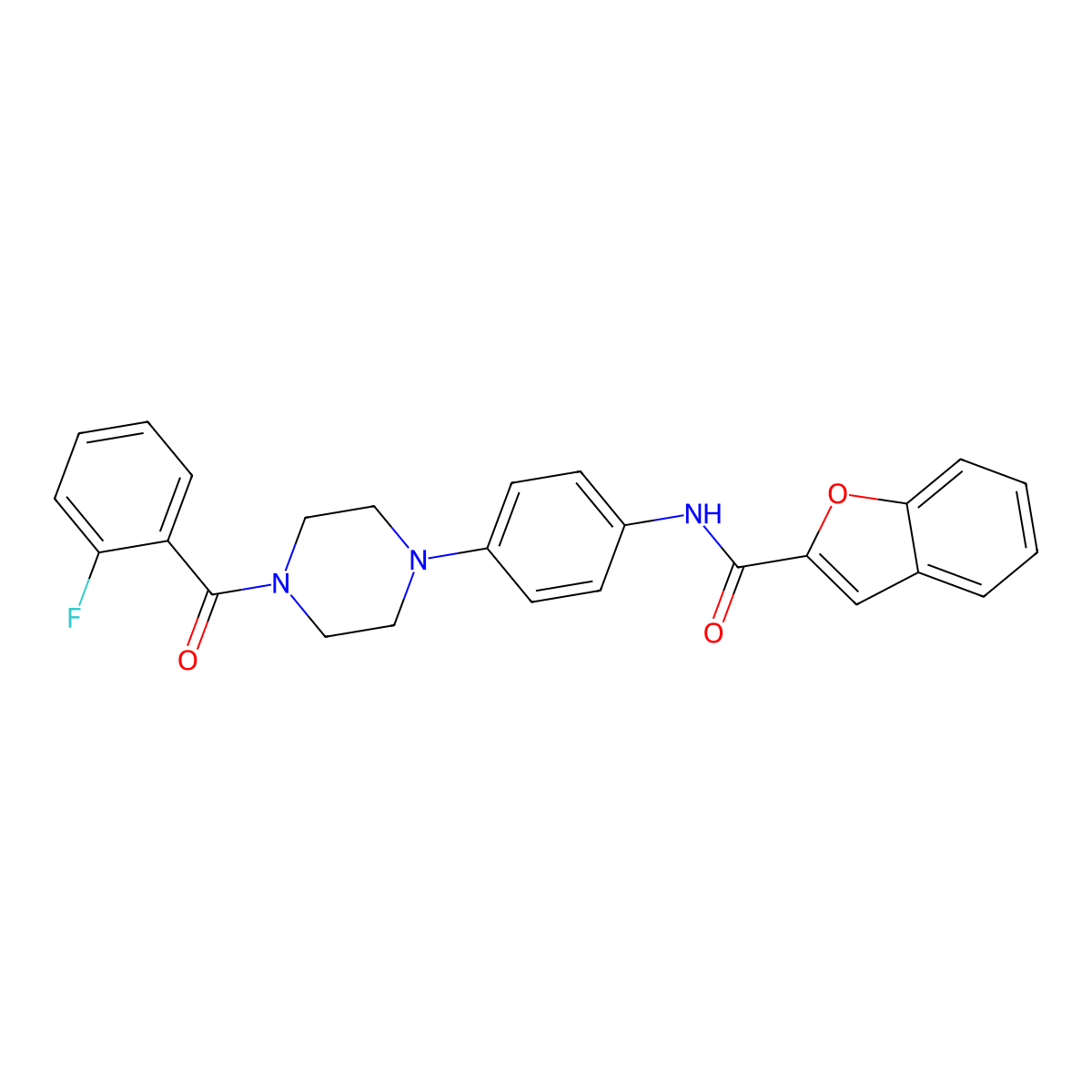 N-[4-[4-(2-fluorobenzoyl)piperazin-1-yl]phenyl]-1-benzofuran-2-carboxamide molecular structure, CAS 838884-70-1