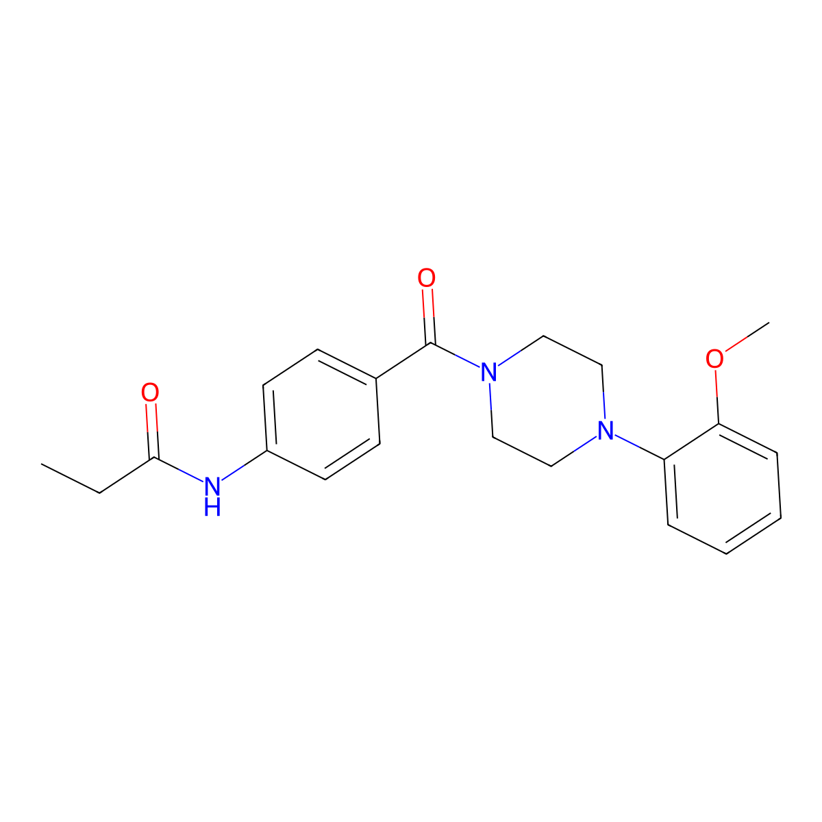 N-[4-[4-(2-methoxyphenyl)piperazine-1-carbonyl]phenyl]propanamide molecular structure, CAS 838884-84-7