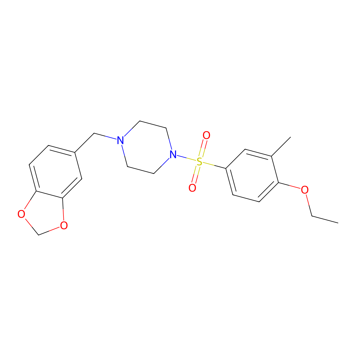 1-(1,3-Benzodioxol-5-ylmethyl)-4-[(4-ethoxy-3-methylphenyl)sulfonyl]piperazine molecular structure, CAS 838884-93-8