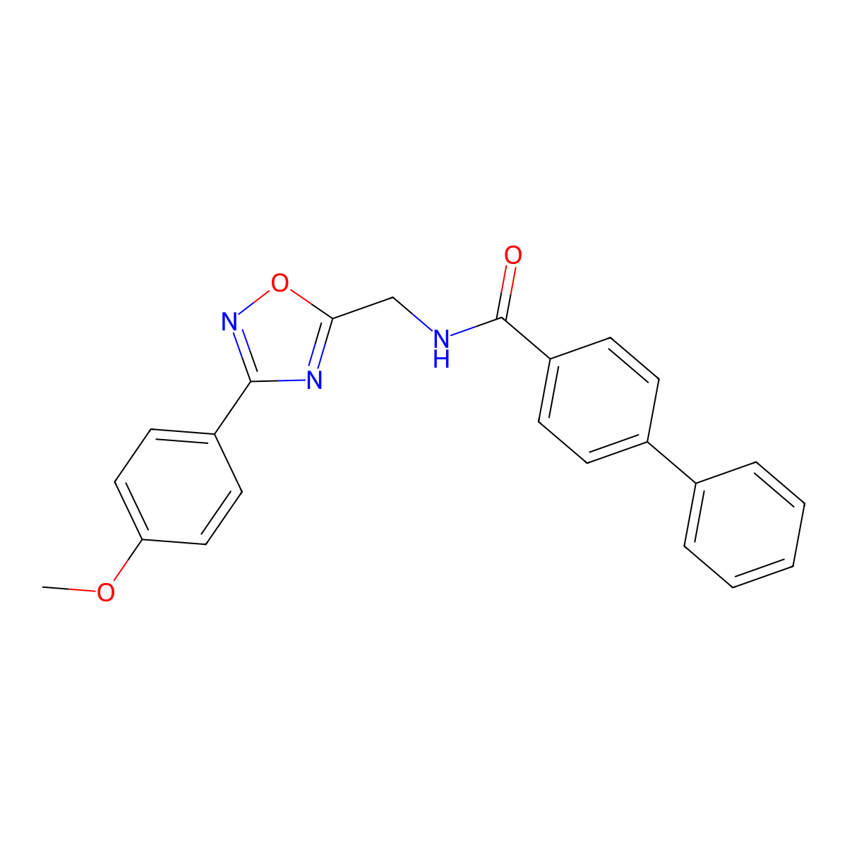 N-[[3-(4-methoxyphenyl)-1,2,4-oxadiazol-5-yl]methyl]-4-phenylbenzamide molecular structure, CAS 838885-12-4