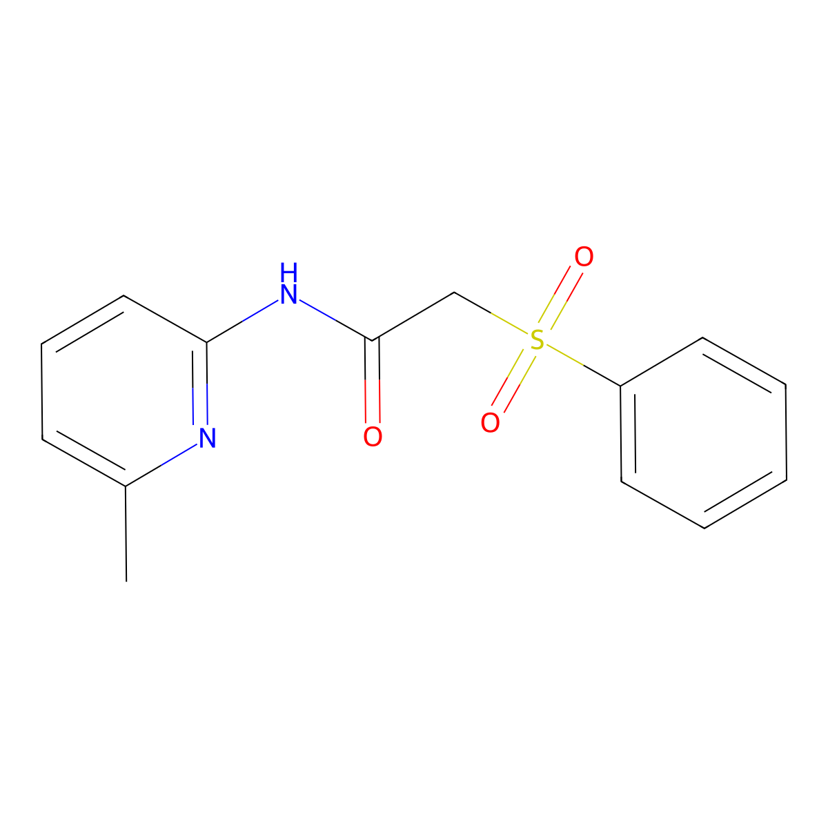 2-(benzenesulfonyl)-N-(6-methylpyridin-2-yl)acetamide molecular structure, CAS 838885-13-5
