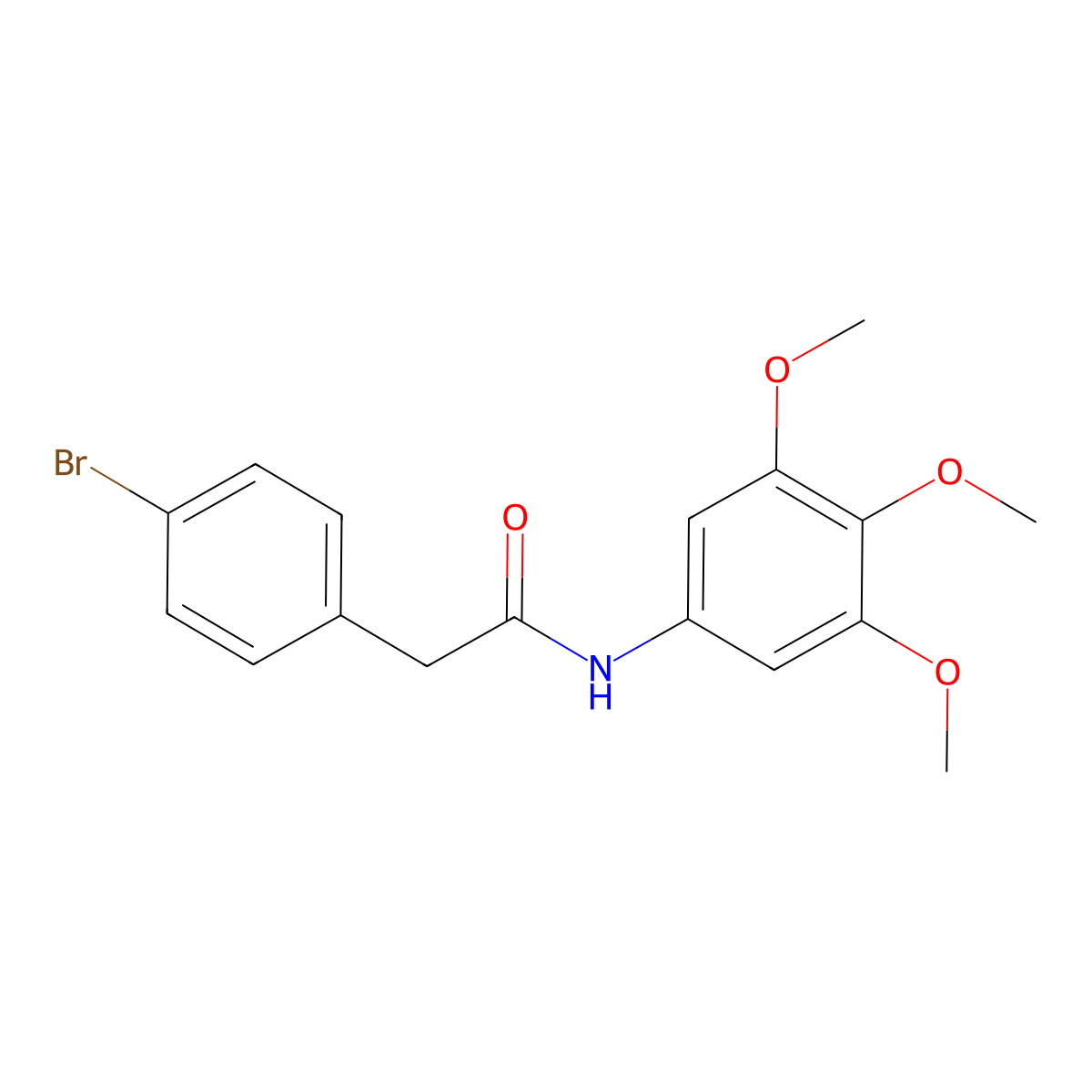 2-(4-bromophenyl)-N-(3,4,5-trimethoxyphenyl)acetamide molecular structure, CAS 838885-14-6