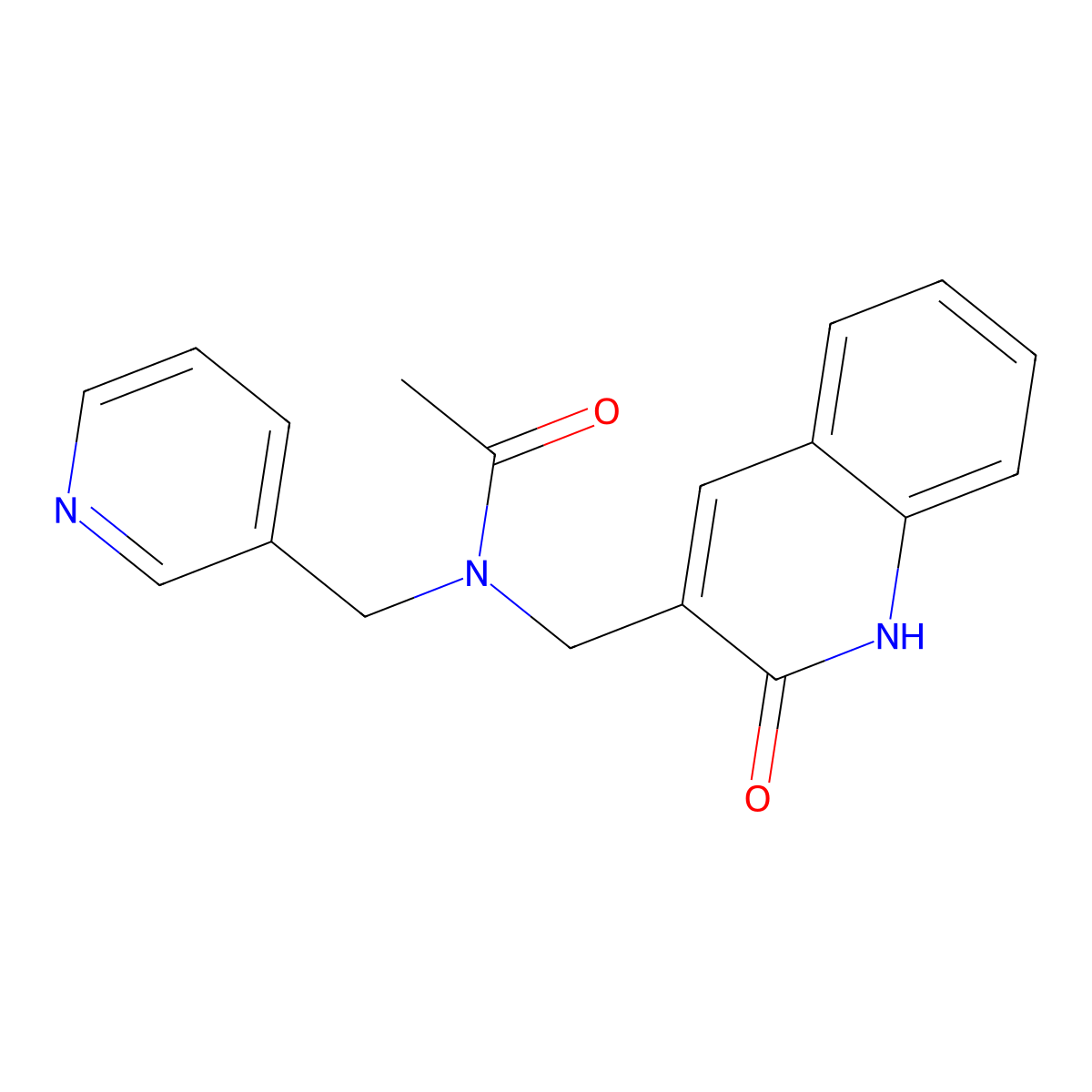 N-[(2-oxo-1H-quinolin-3-yl)methyl]-N-(pyridin-3-ylmethyl)acetamide molecular structure, CAS 838885-31-7