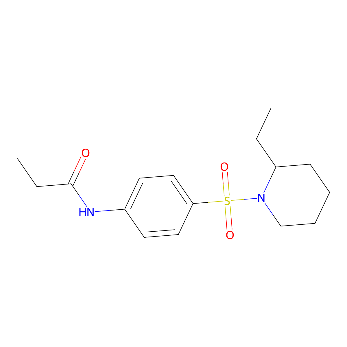 N-[4-(2-ethylpiperidin-1-yl)sulfonylphenyl]propanamide molecular structure, CAS 838885-33-9